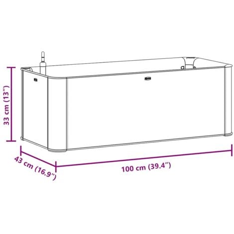 Garden Raised Bed with Self Watering System Grey 100x43x33 cm vidaXL