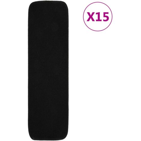 Anti Slip Stair Mats 15 pcs 75x20 cm Black Rectangular vidaXL