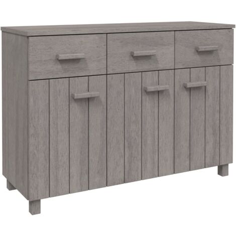 Sideboard HAMAR Light Grey 113x40x80 cm Solid Wood Pine vidaXL (1/5)