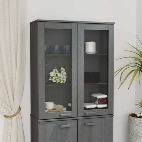 Top for Highboard HAMAR Dark Grey 85x35x100cm Solid Wood Pine vidaXL (1/5)