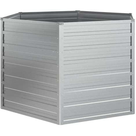 Garden Raised Bed 129x77 cm Galvanized Steel Silver vidaXL