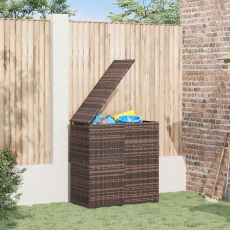 Garden Cushion Box PE Rattan 100x49x103.5 cm Brown vidaXL