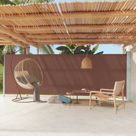Patio Retractable Side Awning 180x600 cm Brown vidaXL
