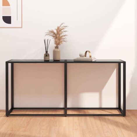 Console Table Black 160x35x75.5cm Tempered Glass vidaXL