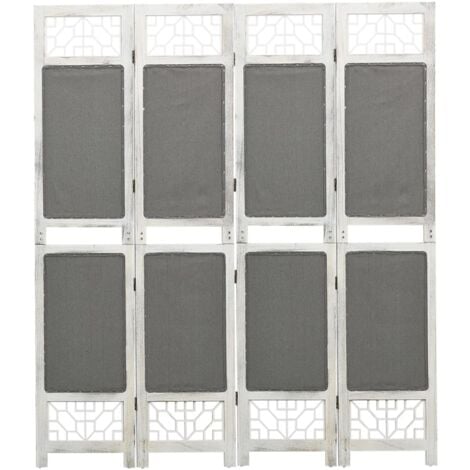 4-Panel Room Divider Grey 140x165 cm Fabric vidaXL