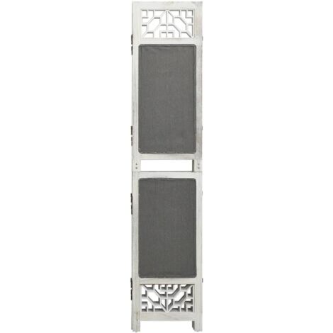 4-Panel Room Divider Grey 140x165 cm Fabric vidaXL