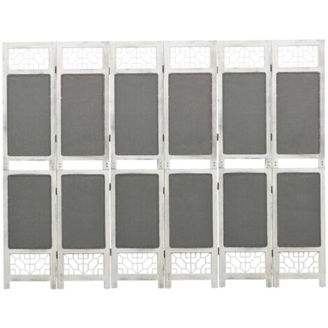 6-Panel Room Divider Grey 210x165 cm Fabric vidaXL