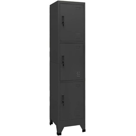 Locker Cabinet Anthracite 38x45x180 cm Steel vidaXL