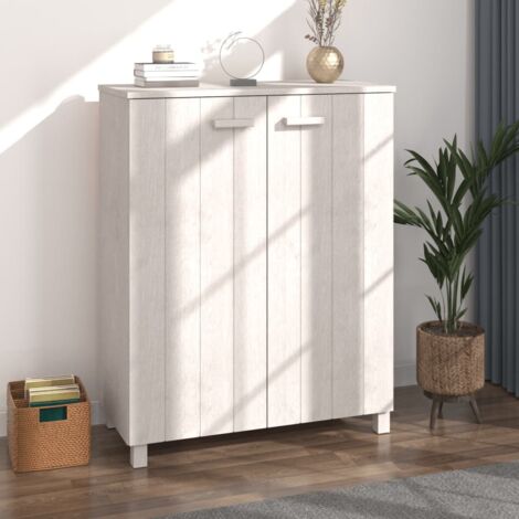 Shoe Cabinet HAMAR White 85x40x108 cm Solid Wood Pine vidaXL