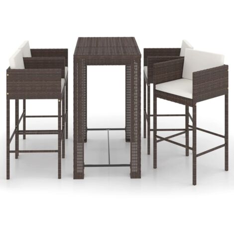Garden Bar Set Brown PE rattan Large Seats Many Garden Bar Set vidaXL (1/5)