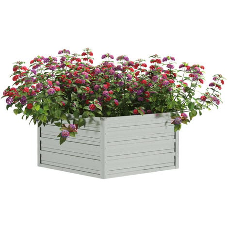 Garden Raised Bed 129x45 cm Galvanized Steel Silver vidaXL