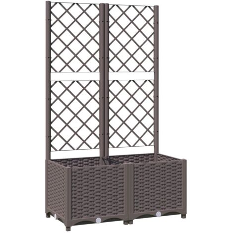 Garden Planter with Trellis Brown 80x40x136 cm PP vidaXL
