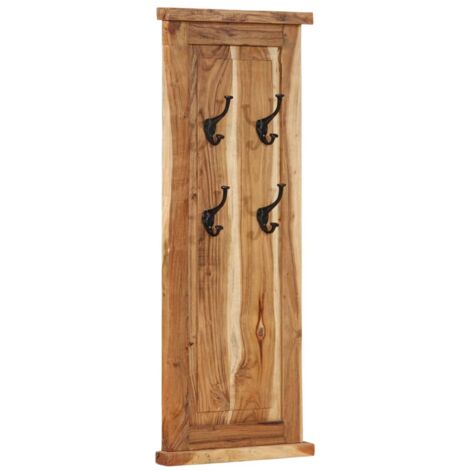 Coat Racks 2 pcs Solid Wood Acacia 38x100 cm vidaXL