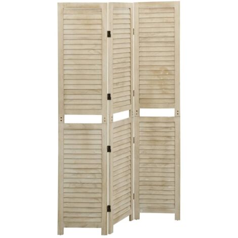 3-Panel Room Divider 105x165 cm Solid Wood Paulownia vidaXL