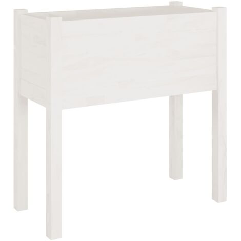 Garden Planters 2 pcs White 70x31x70 cm Solid Pinewood vidaXL