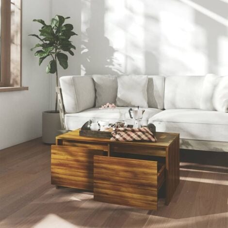 Coffee Table Brown Oak 90x50x41.5 cm Engineered Wood vidaXL