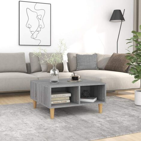 Coffee Table Grey Sonoma 60x60x30 cm Engineered Wood vidaXL