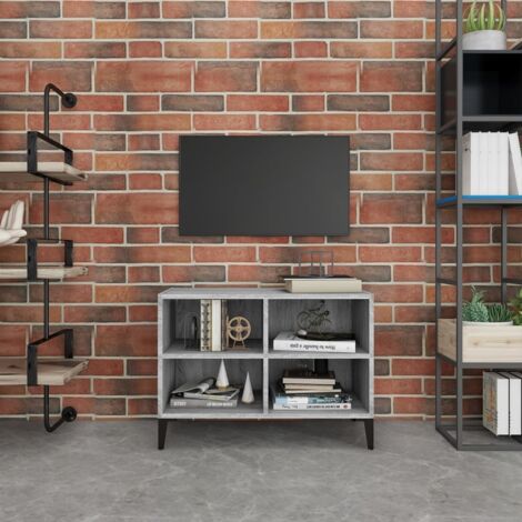 TV Cabinet with Metal Legs Grey Sonoma 69.5x30x50 cm vidaXL (1/5)
