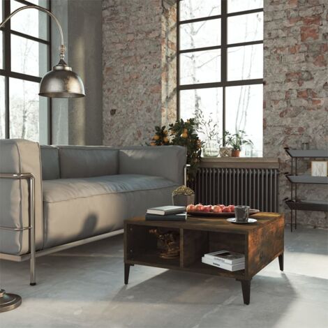 Coffee Table Smoked Oak 60x60x30 cm Engineered Wood vidaXL