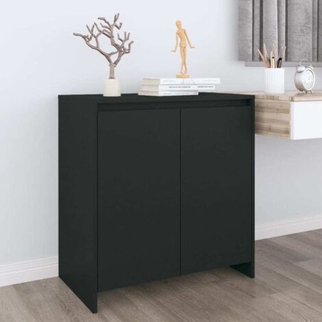 Dressoir zwart eiken 70x41x75 cm bewerkt hout kopen