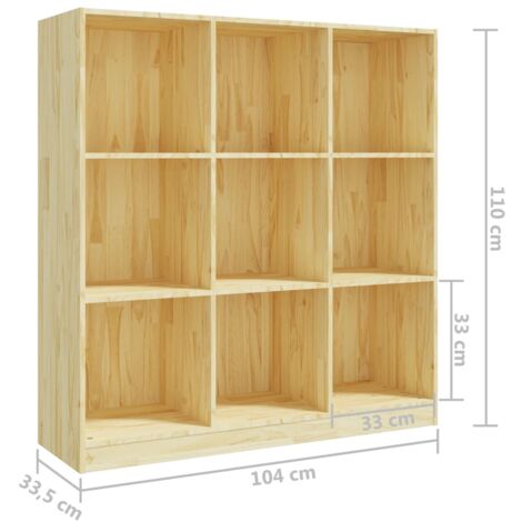 Book Cabinet/Room Divider 104x33.5x110 cm Solid Pinewood vidaXL