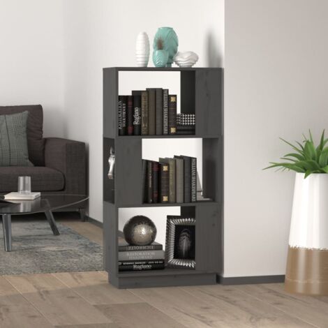 Book Cabinet/Room Divider Grey 51x25x101 cm Solid Wood Pine vidaXL