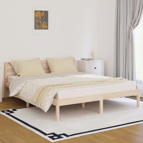 Bed Frame without Mattress Solid Wood Pine 160x200cm vidaXL (1/5)
