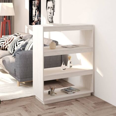 Book Cabinet/Room Divider White 80x35x103 cm Solid Pinewood vidaXL (1/5)