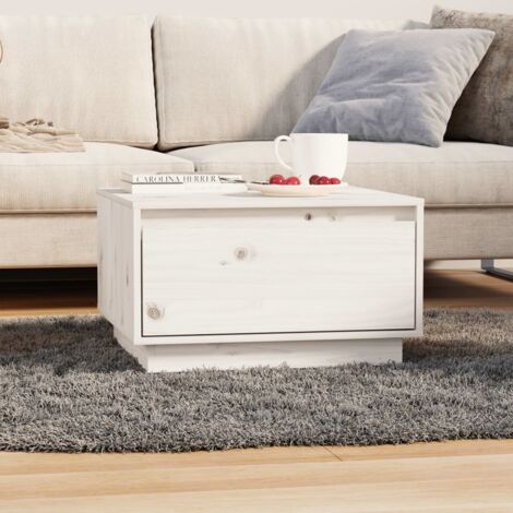 Coffee Table White 55x56x32 cm Solid Wood Pine vidaXL (1/5)