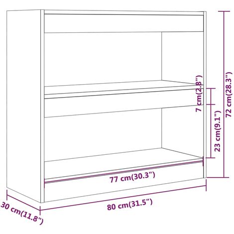 Book Cabinet/Room Divider Smoked Oak 80x30x72 cm vidaXL