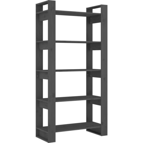 Book Cabinet/Room Divider Grey 80x35x160 cm Solid Wood vidaXL