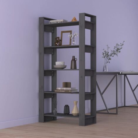 Book Cabinet/Room Divider Grey 80x35x160 cm Solid Wood vidaXL