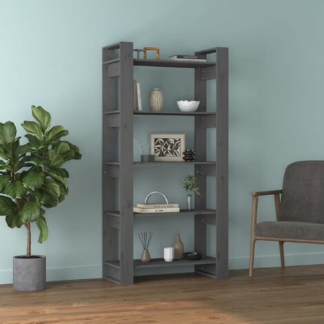 Book Cabinet/Room Divider Grey 80x35x160 cm Solid Wood vidaXL