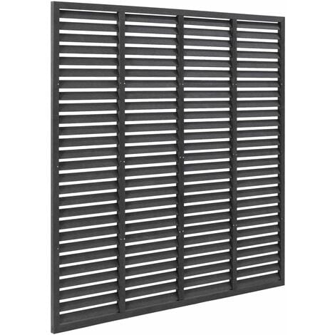 Louver Fence WPC 180x180 cm Grey vidaXL