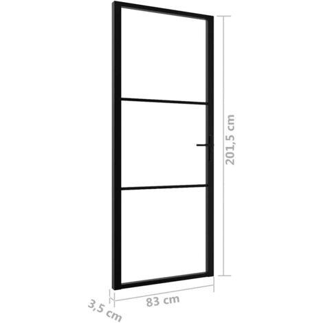 Interior Door ESG Glass and Aluminium 83x201.5 cm Black vidaXL