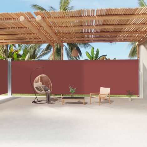 Retractable Side Awning Brown 220x1200 cm vidaXL