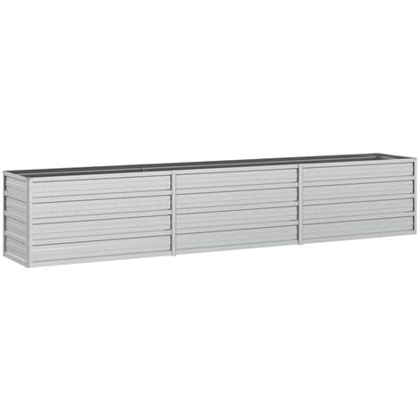Garden Raised Bed 240x40x45 cm Galvanized Steel Silver vidaXL