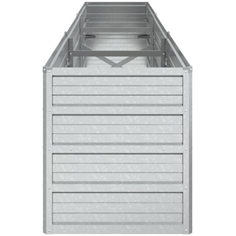 Garden Raised Bed 240x40x45 cm Galvanized Steel Silver vidaXL
