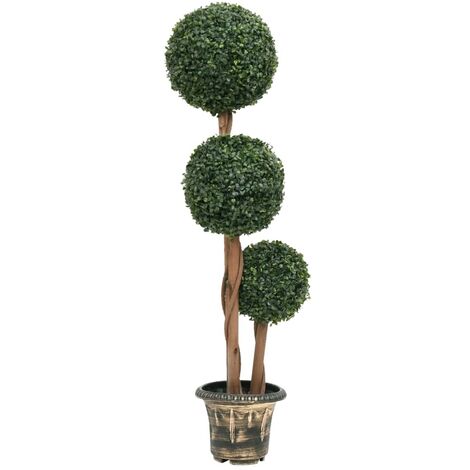 Artificial Boxwood Plant with Pot Ball Shaped Green 119 cm vidaXL