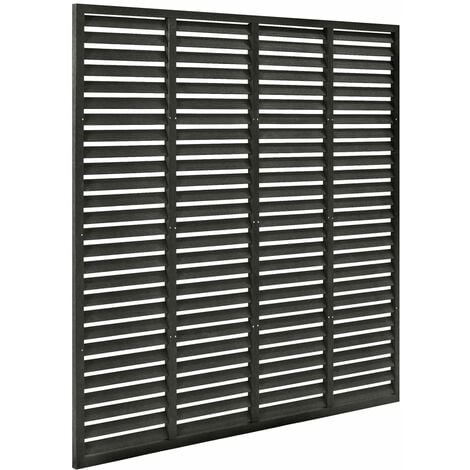Louver Fence WPC 180x180 cm Dark Grey vidaXL