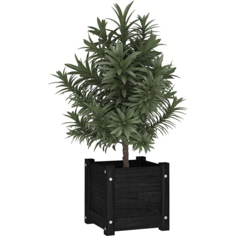 Garden Planter Black 31x31x31 cm Solid Pinewood vidaXL