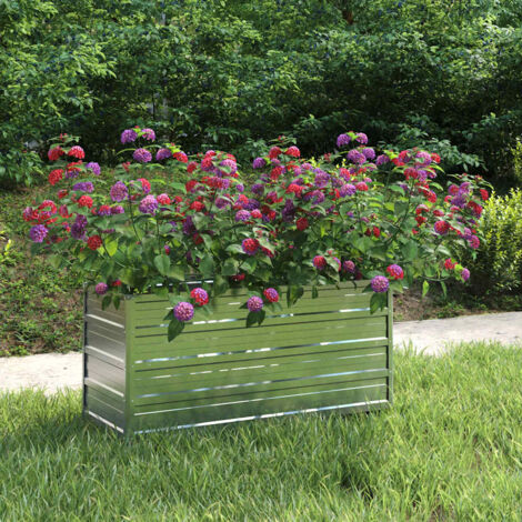 Garden Raised Bed 100x40x45 cm Galvanized Steel Silver vidaXL