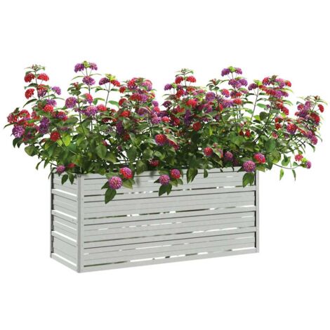 Garden Raised Bed 100x40x45 cm Galvanized Steel Silver vidaXL