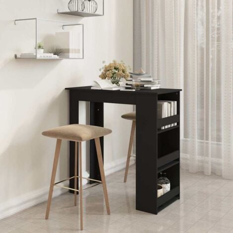 Bar Table with Storage Rack Black 102x50x103.5 cm Engineered Wood vidaXL