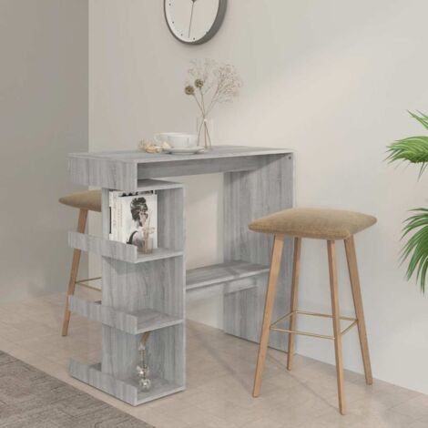Bar Table with Storage Rack Grey Sonoma 100x50x101.5 cm vidaXL