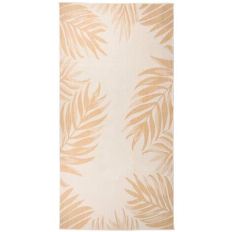 Outdoor Flatweave Rug 100x200 cm Leaf Pattern vidaXL (1/5)