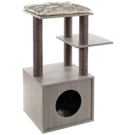 Cat Scratching Tree Elias 57x40x84 cm Grey FLAMINGO