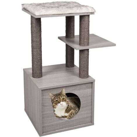 Cat Scratching Tree Elias 57x40x84 cm Grey FLAMINGO