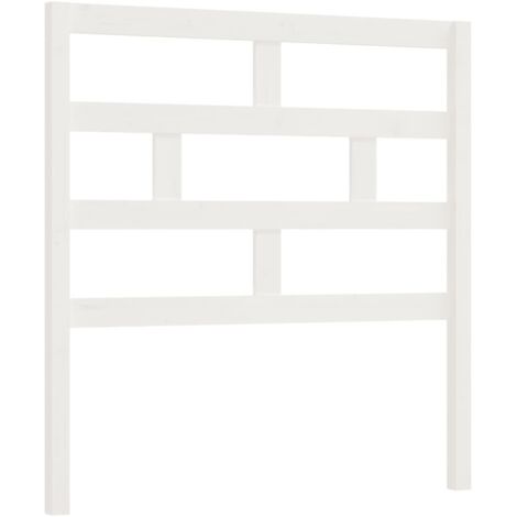 Bed Headboard White 81x4x100 cm Solid Wood Pine vidaXL (1/5)