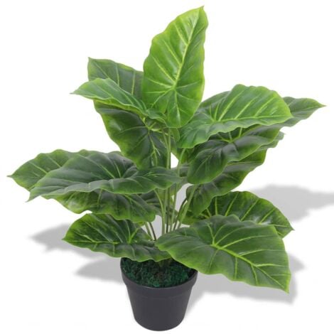 Artificial Taro Plant with Pot 45 cm Green vidaXL